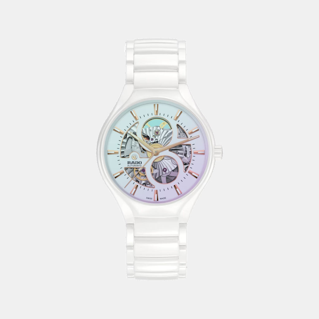 True Round Unisex Automatic White Dial Analog Ceramic Watch R27115022