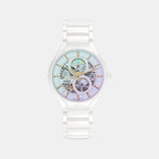 True Round Unisex Automatic White Dial Analog Ceramic Watch R27115022