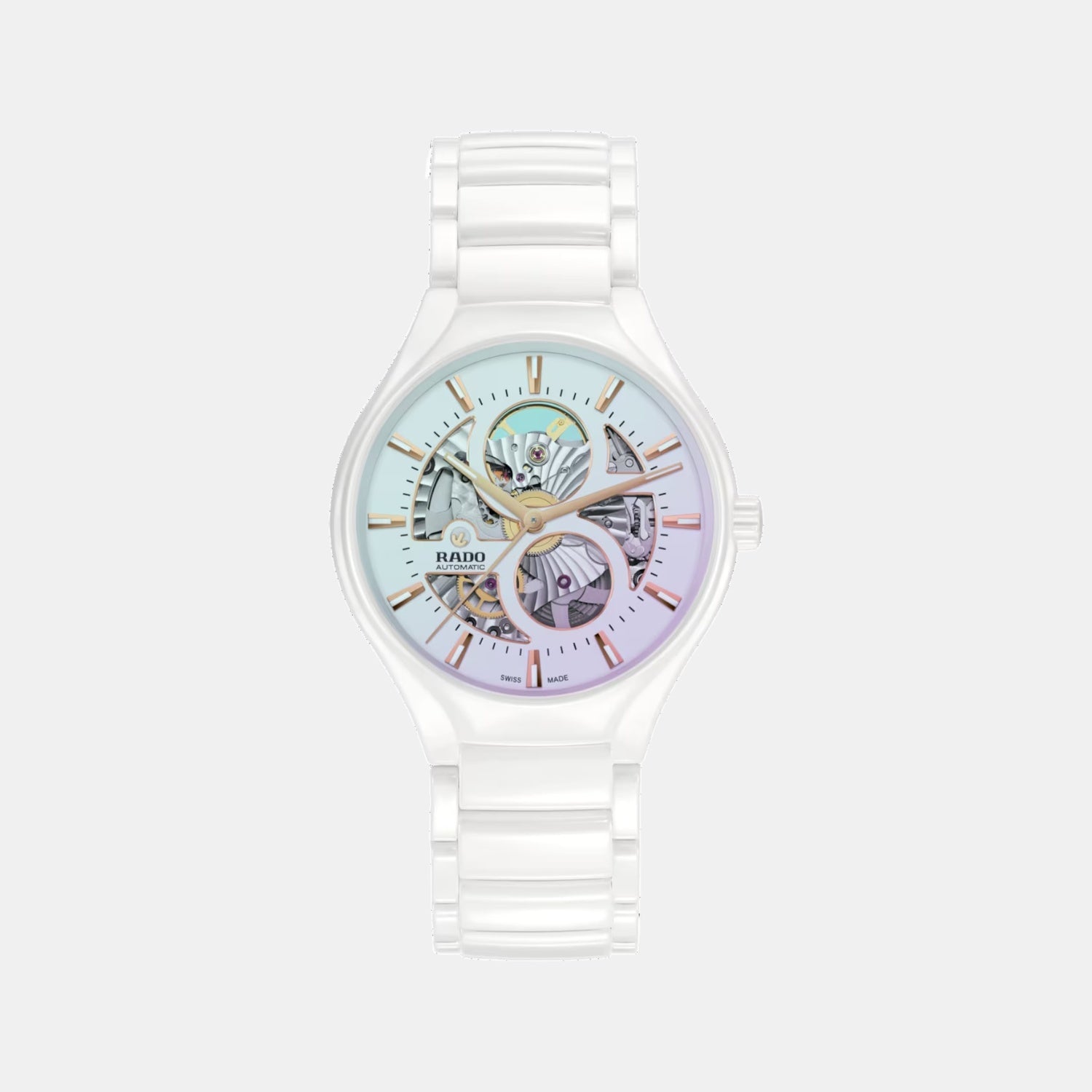 True Round Unisex Automatic White Dial Analog Ceramic Watch R27115022