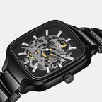 True Square Men Automatic Black Dial Analog Stainless Steel Watch R27124702