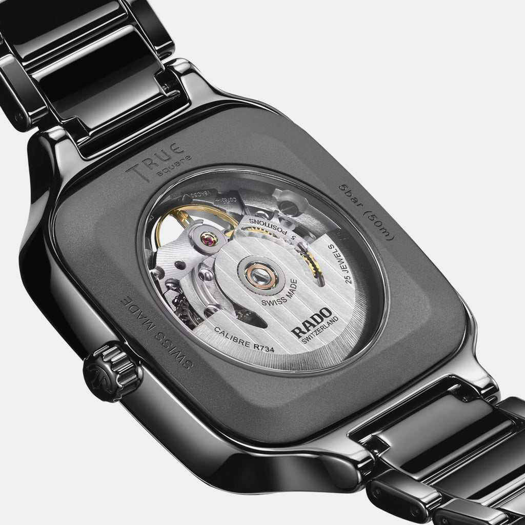 True Square Men Automatic Black Dial Analog Stainless Steel Watch R27124702