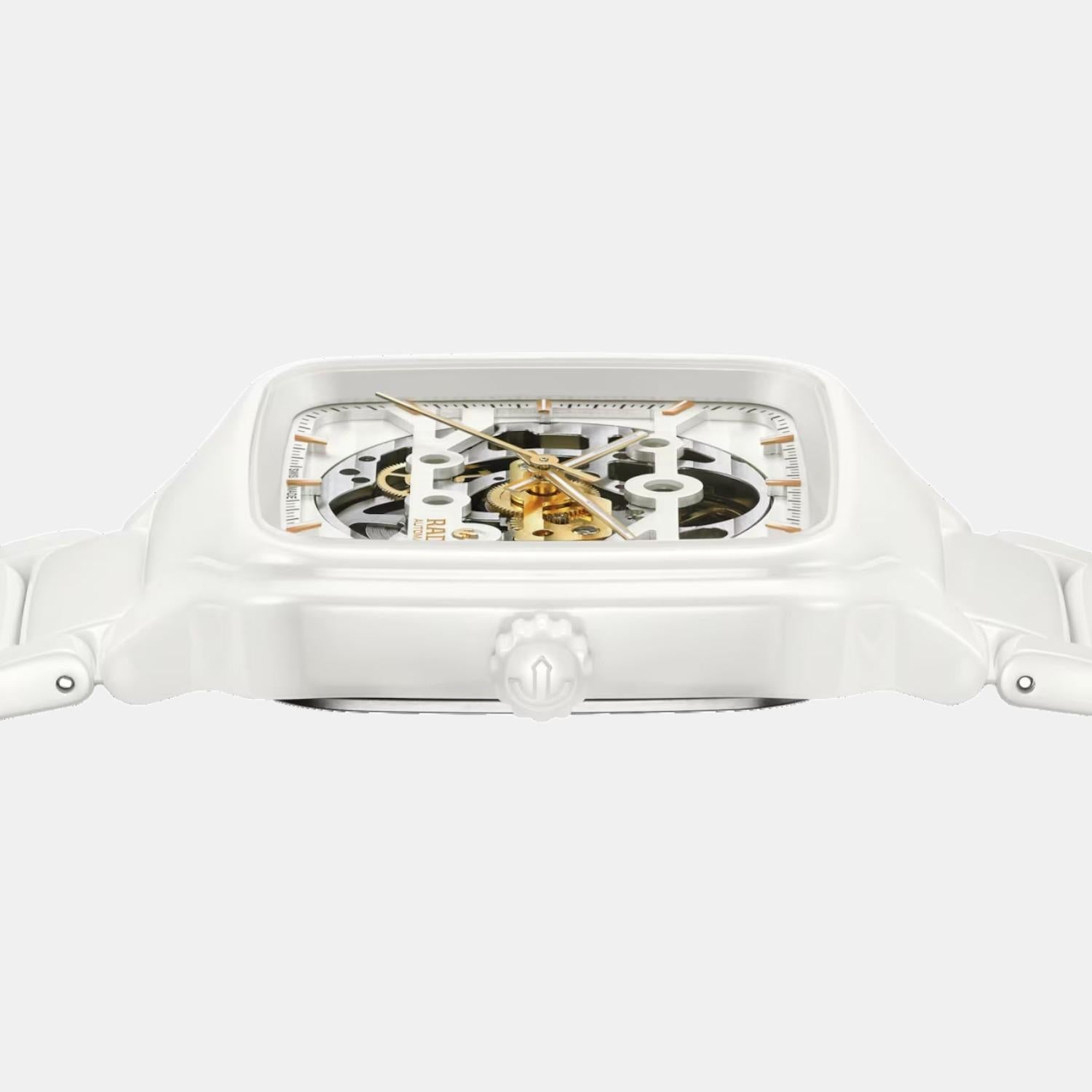 True Square Unisex Automatic White Dial Analog Ceramic Watch R27126012