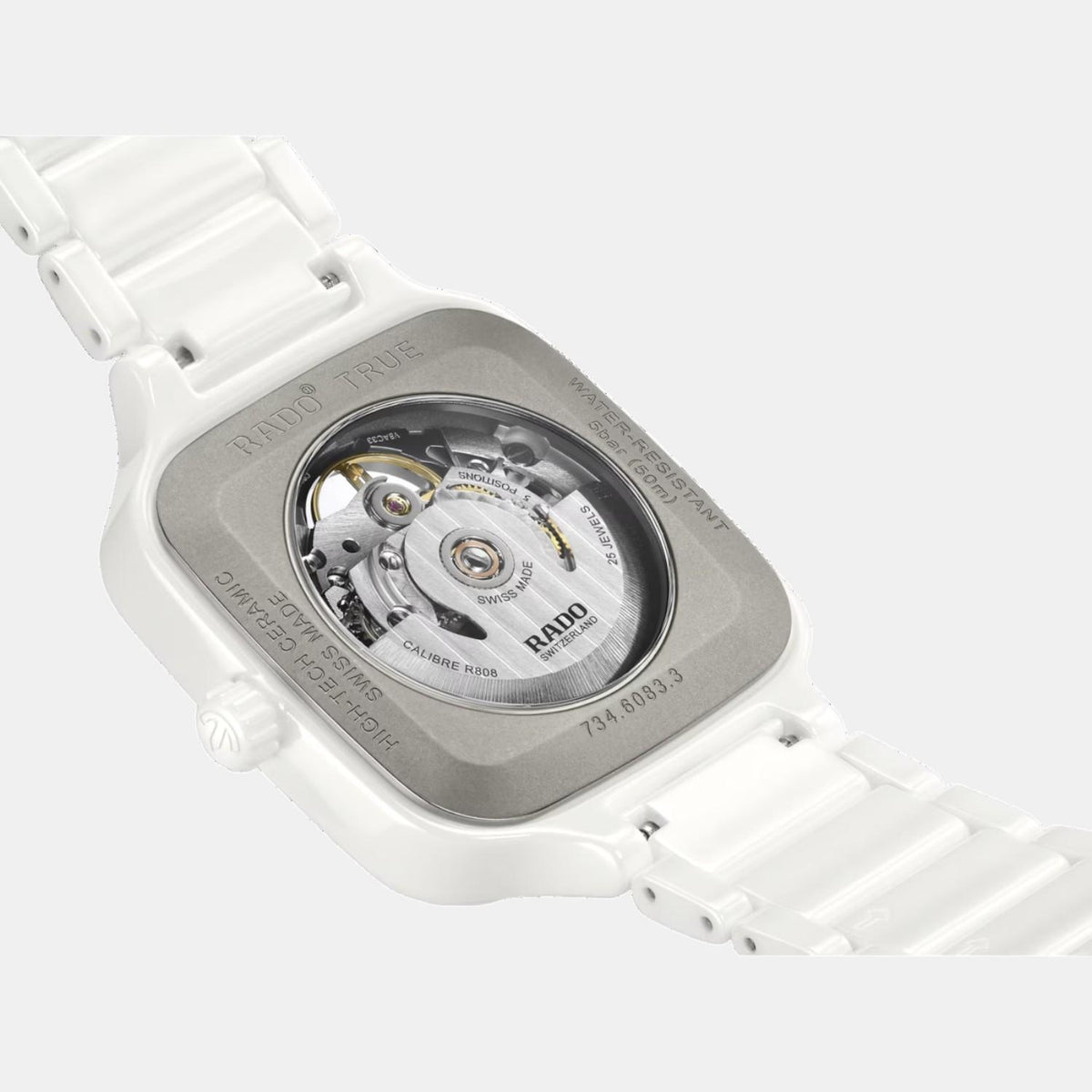 True Square Unisex Automatic White Dial Analog Ceramic Watch R27126012
