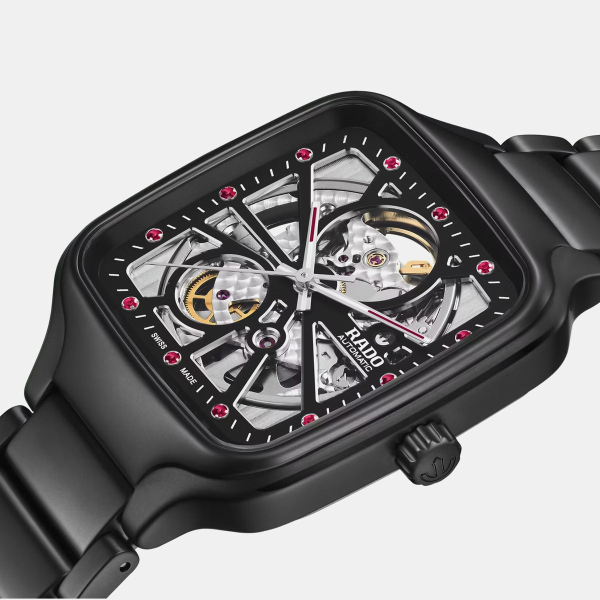 True Square Unisex Automatic Black Dial Analog Ceramic Watch R27174712