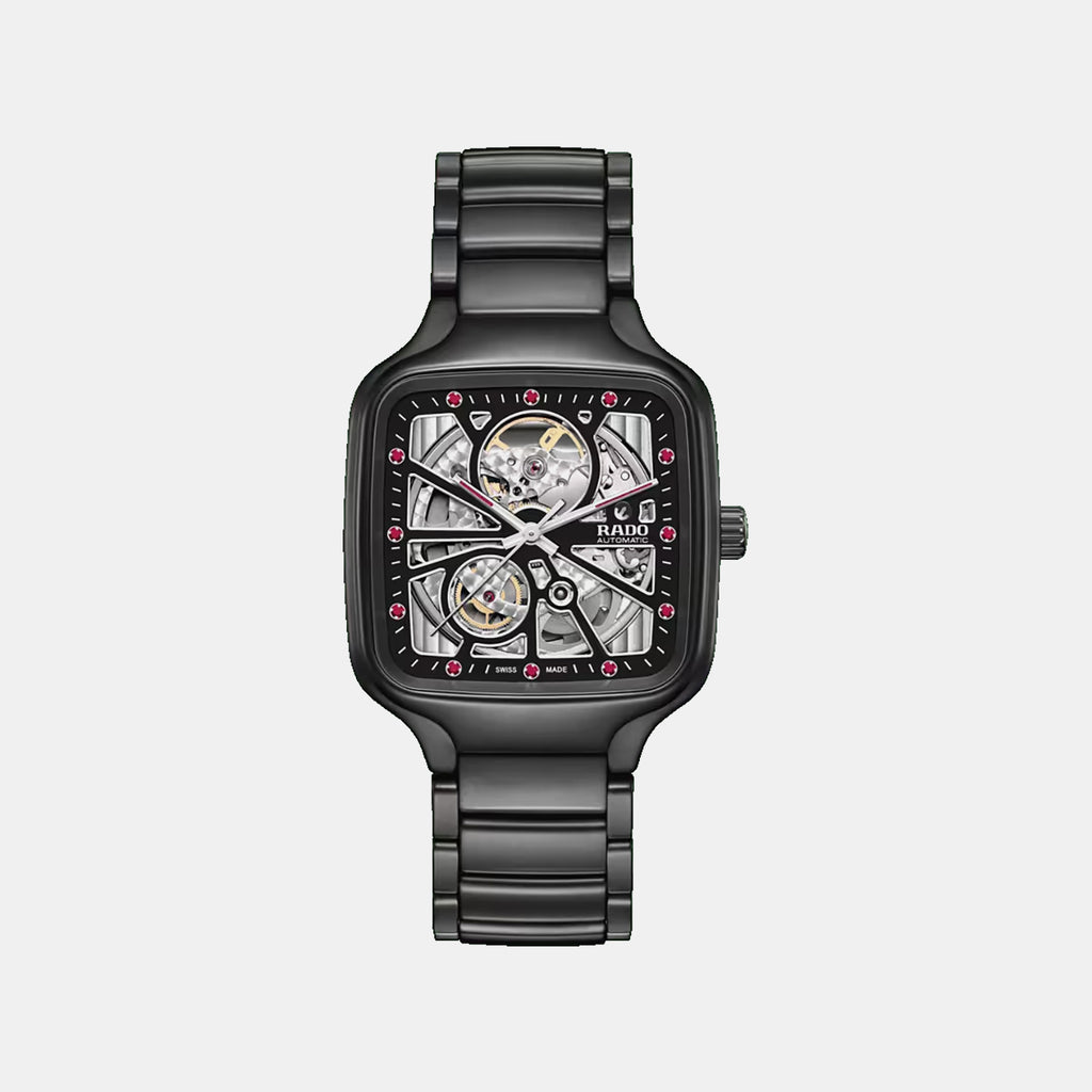 True Square Men Automatic Black Dial Analog Ceramic Watch R27174712