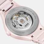 True Round Open Heart Limited Edition Women Automatic Pink Dial Analog Ceramic Watch R27183012