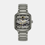 True Square Unisex Automatic Black Grey Dial Analog Ceramic Watch R27196152