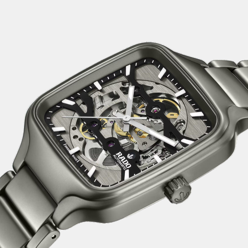 True Square Unisex Automatic Black Grey Dial Analog Ceramic Watch R27196152