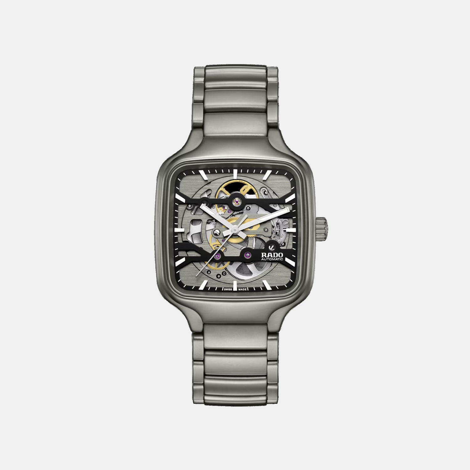 True Square Unisex Automatic Grey Dial Analog Ceramic Watch R27196152