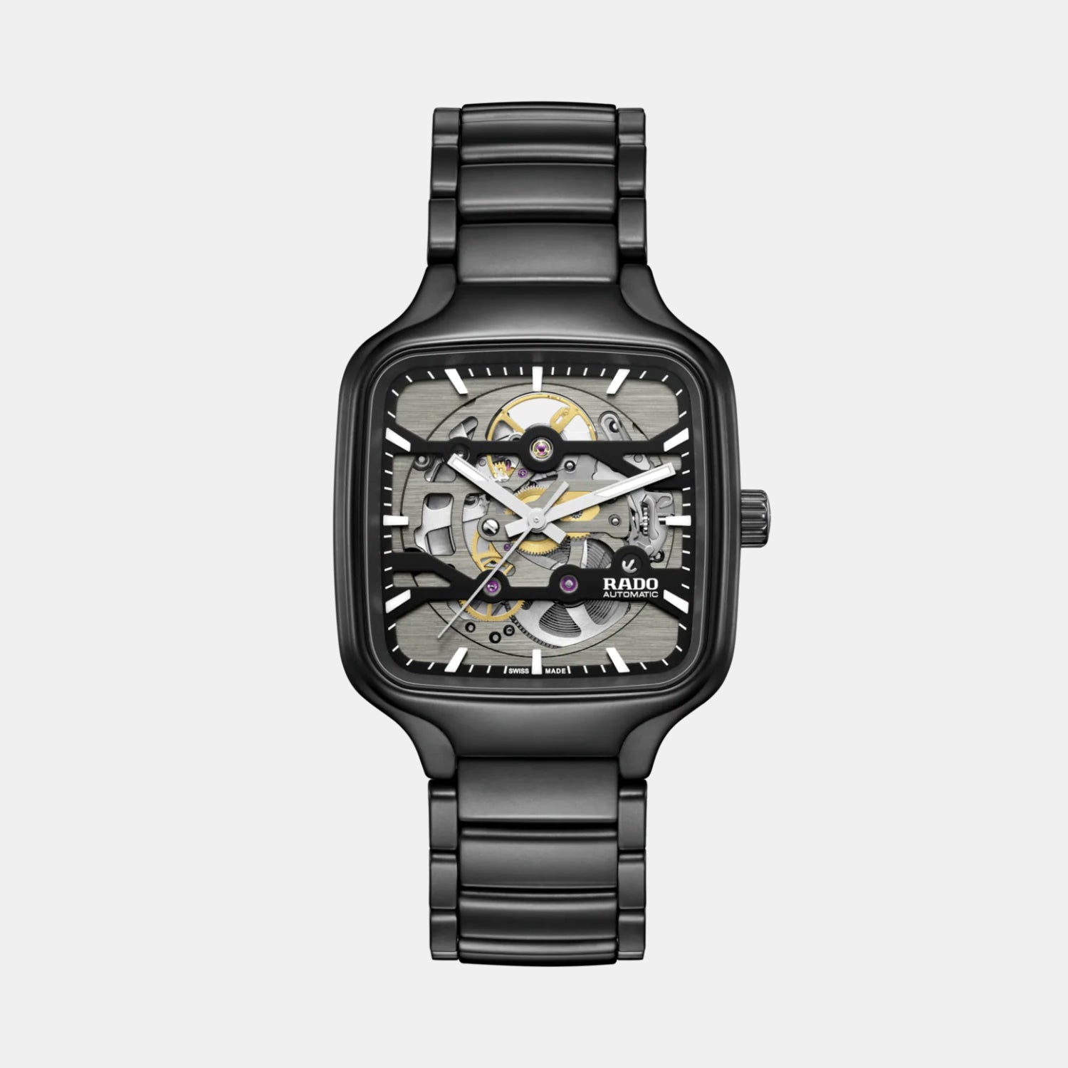 True Square Unisex Automatic Grey Dial Analog Ceramic Watch R27197152