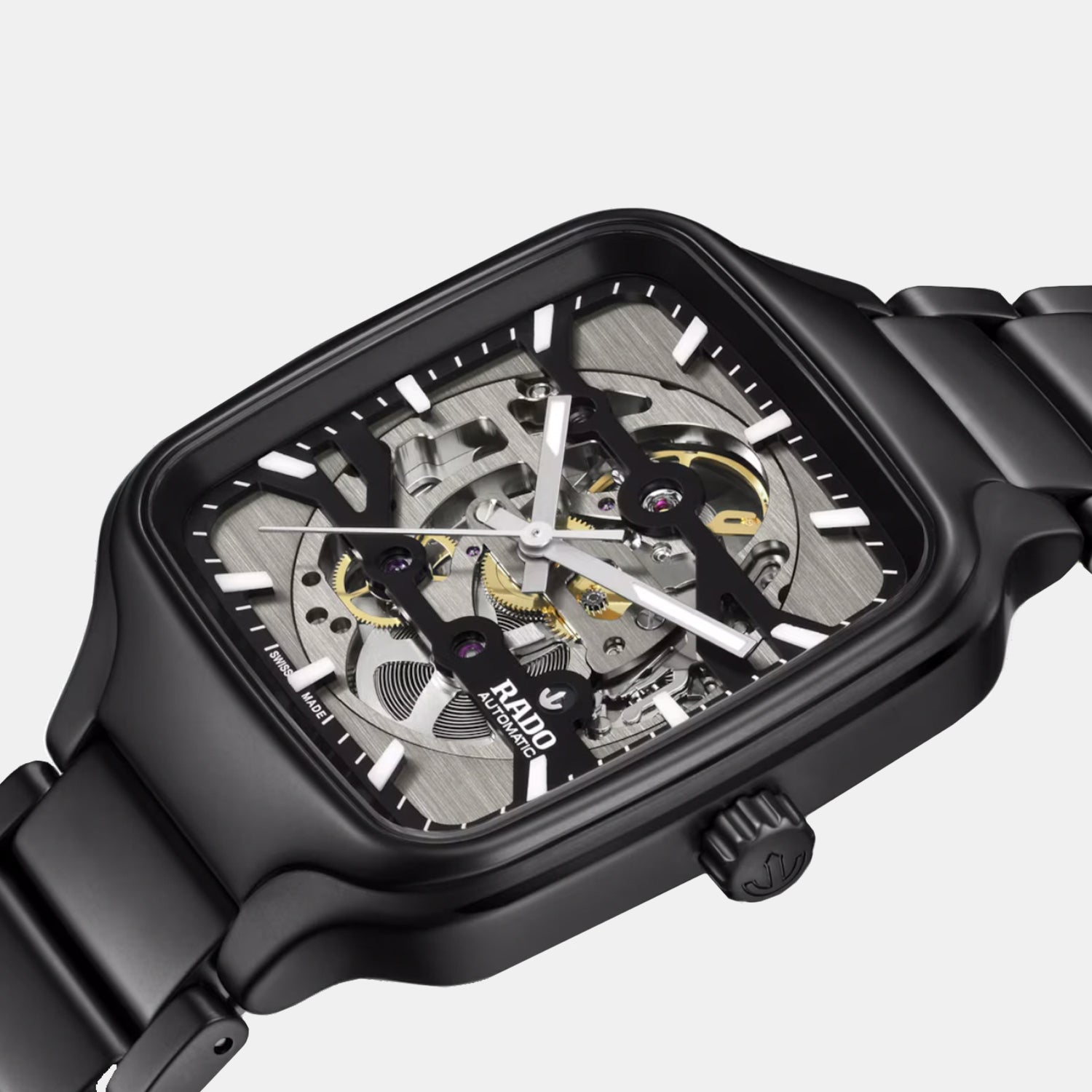 True Square Unisex Automatic Grey Dial Analog Ceramic Watch R27197152