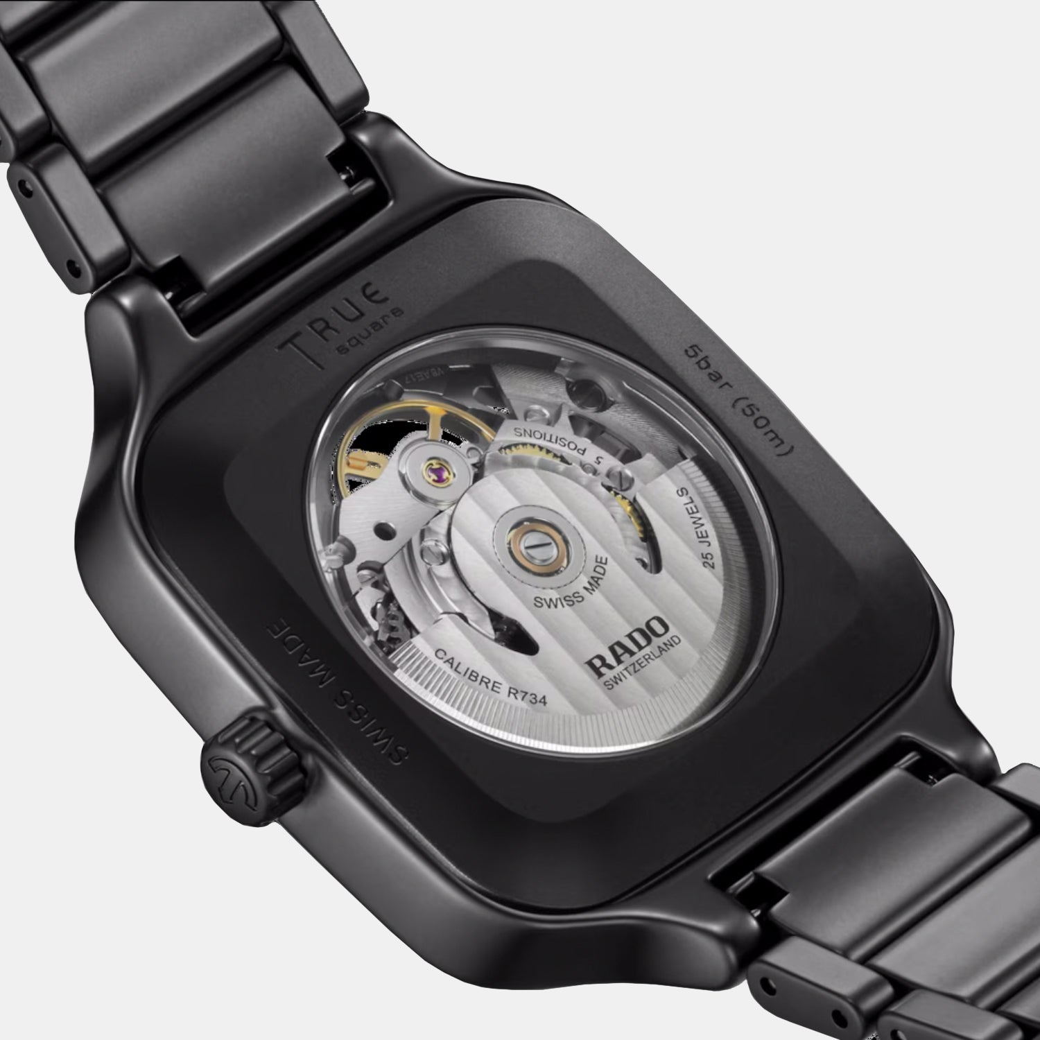 True Square Unisex Automatic Grey Dial Analog Ceramic Watch R27197152