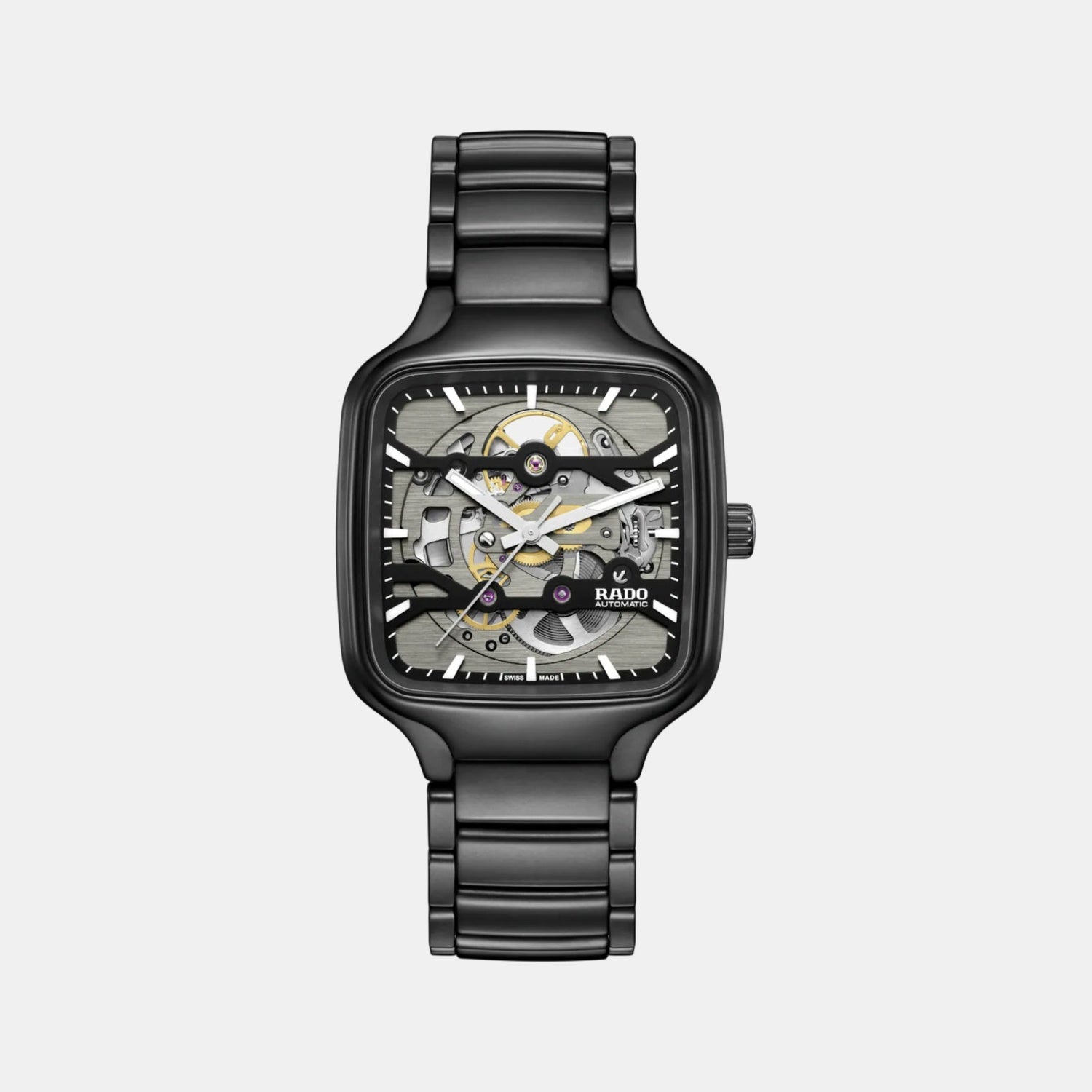 True Square Unisex Automatic Grey Dial Analog Ceramic Watch R27197152