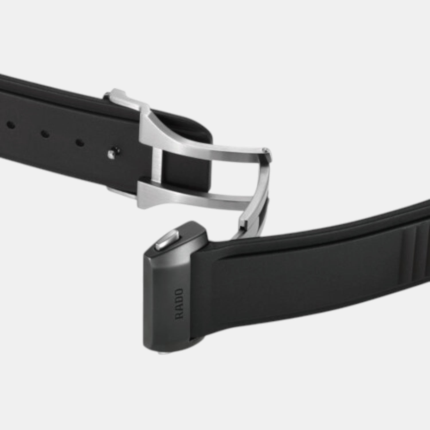 True Square Skeleton Unisex Automatic Rhodium Black Dial Analog Rubber Watch R27197169