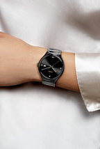 True Round Unisex Quartz Grey Dial Analog Ceramic Watch R27239712