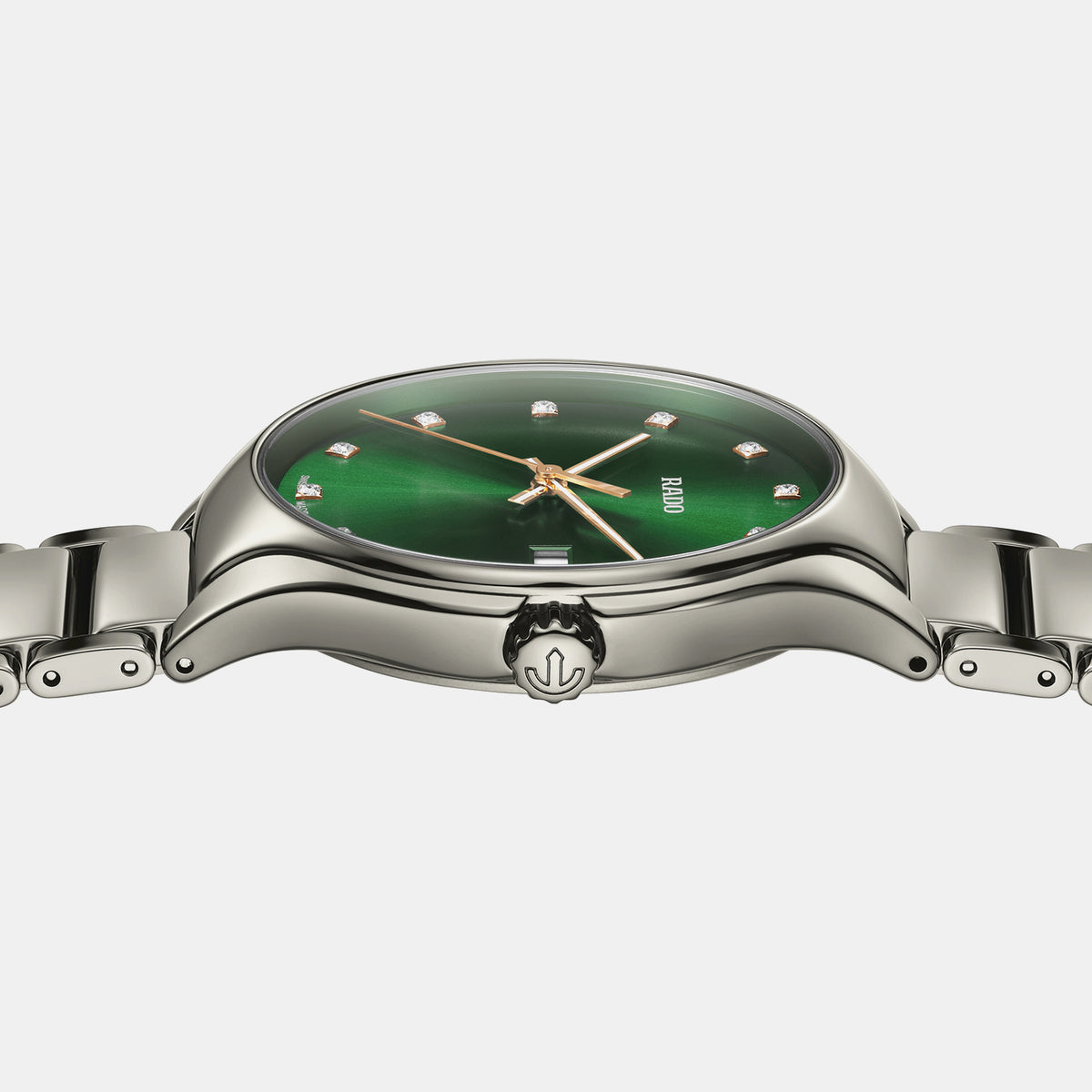 True Round Unisex Quartz Green Dial Analog Ceramic Watch R27239742