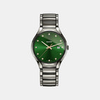 True Round Unisex Quartz Green Dial Analog Ceramic Watch R27239742