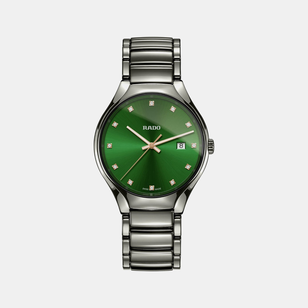 True Round Unisex Quartz Green Dial Chronograph Ceramic Watch R27239742