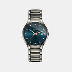 True Round Unisex Quartz Blue Dial Analog Ceramic Watch R27239752