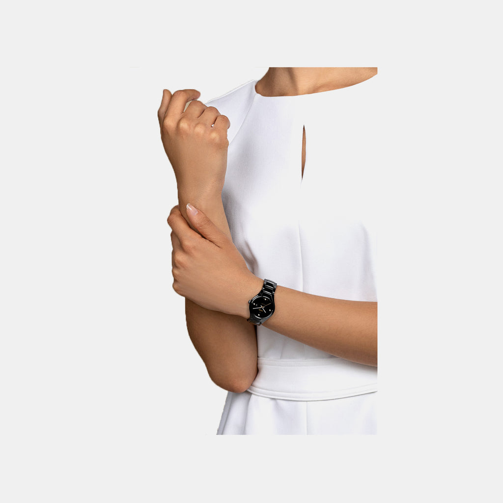 True Round Women Automatic Black Dial Analog Ceramic Watch R27242712