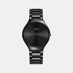 True Thinline Unisex Quartz Black Dial Analog Ceramic Watch R27741182