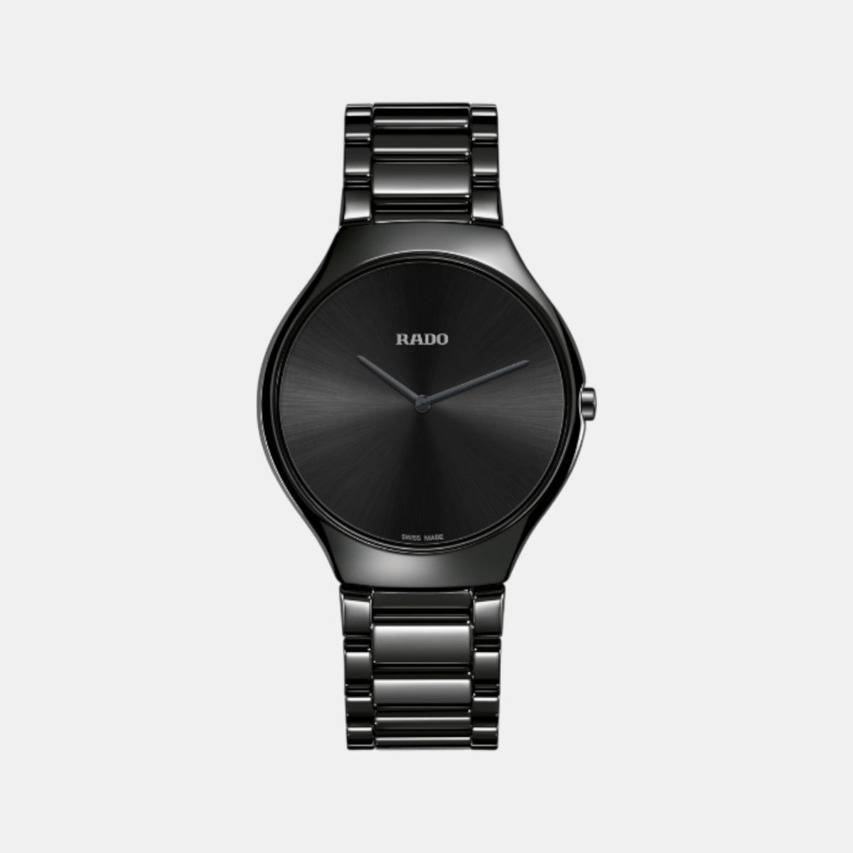True Thinline Unisex Quartz Black Dial Analog Ceramic Watch R27741182