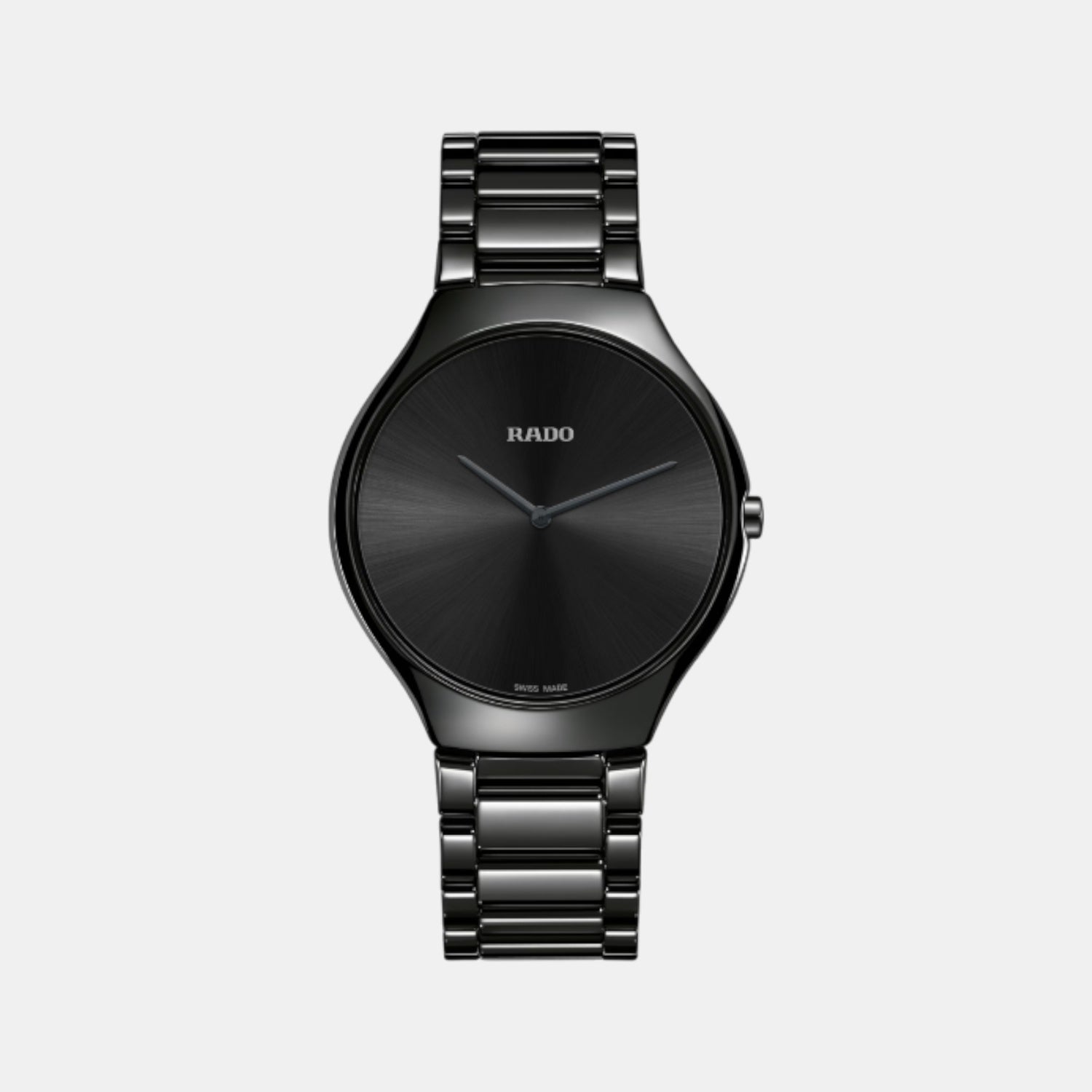 True Thinline Unisex Quartz Black Dial Analog Ceramic Watch R27741182