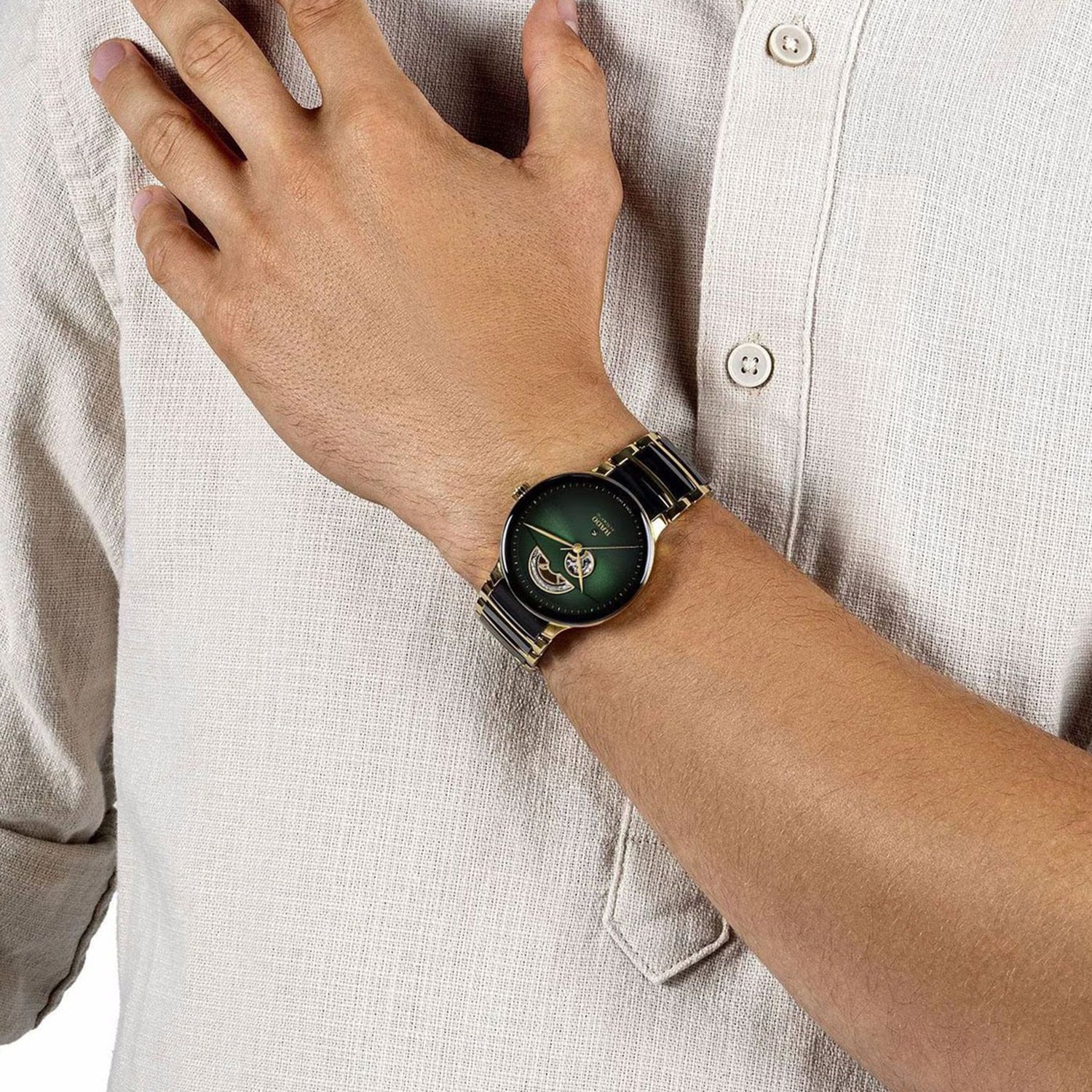 Centrix Unisex Automatic Green Dial Analog Ceramic Watch R30008302
