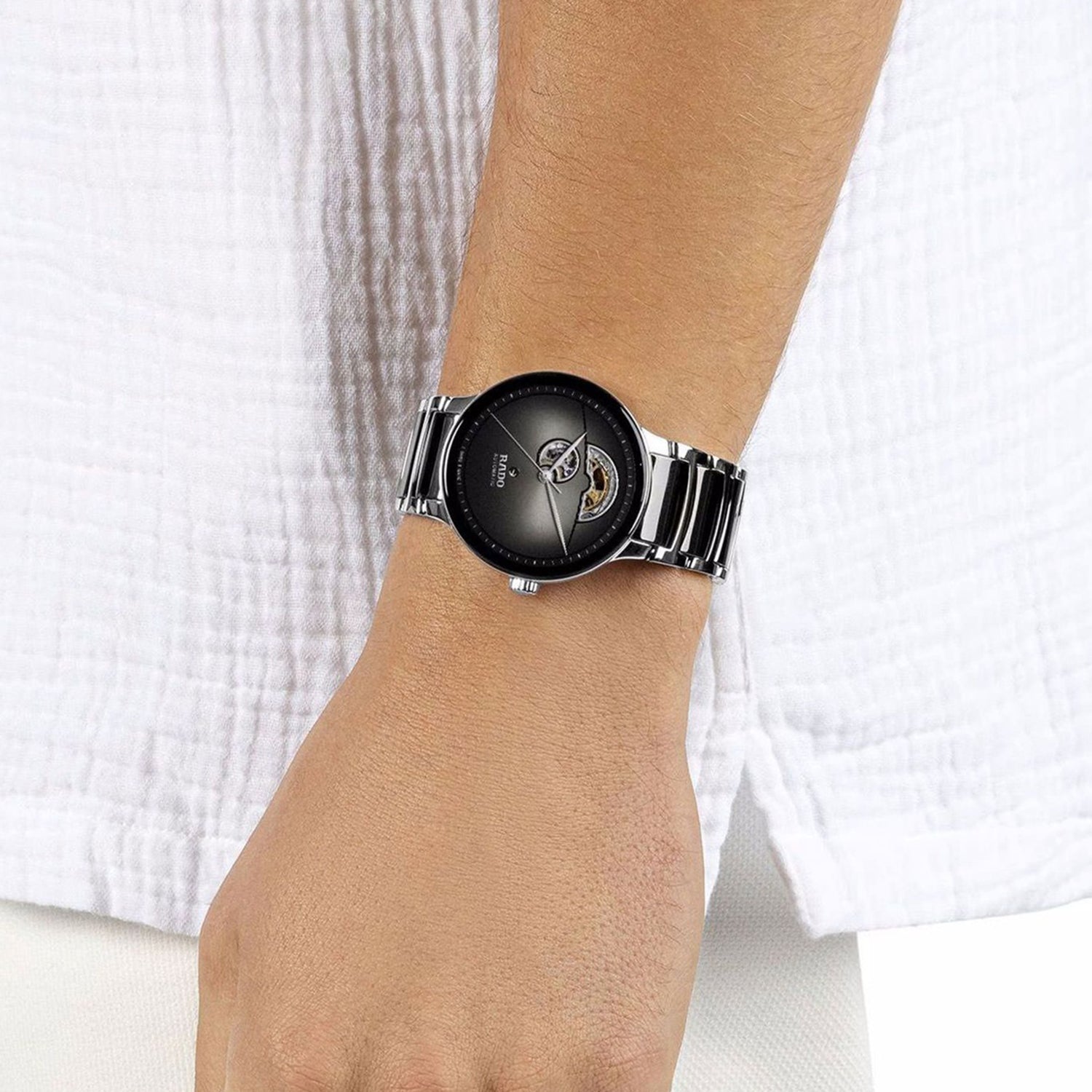 Centrix Men Automatic Black Dial Analog Ceramic Watch R30012152