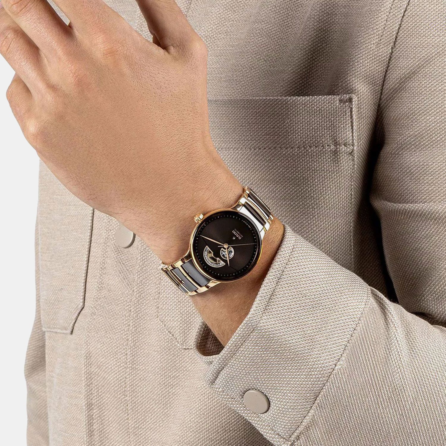 Centrix Men Automatic Brown Dial Analog Ceramic Watch R30013302