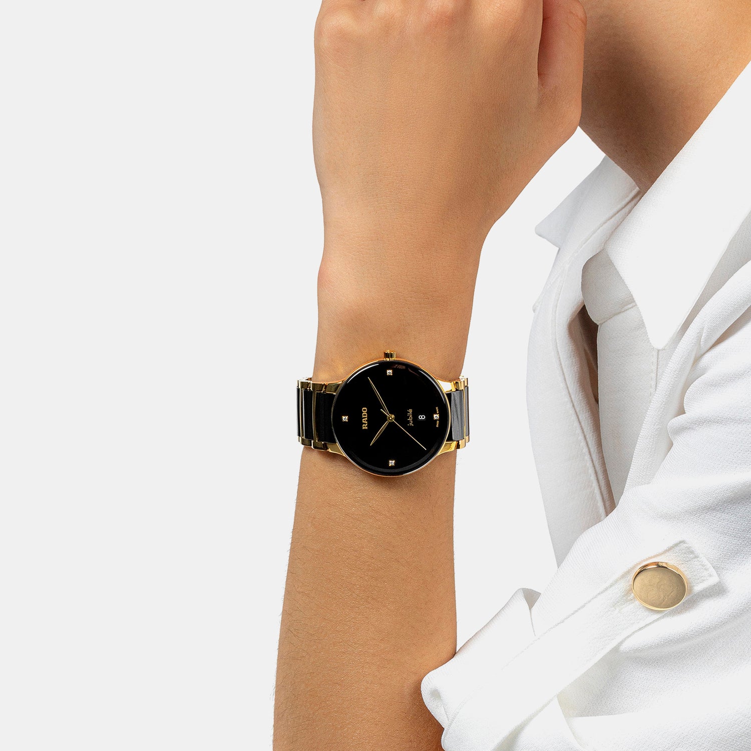 Centrix Unisex Quartz Black Dial Analog Ceramic Watch R30022712