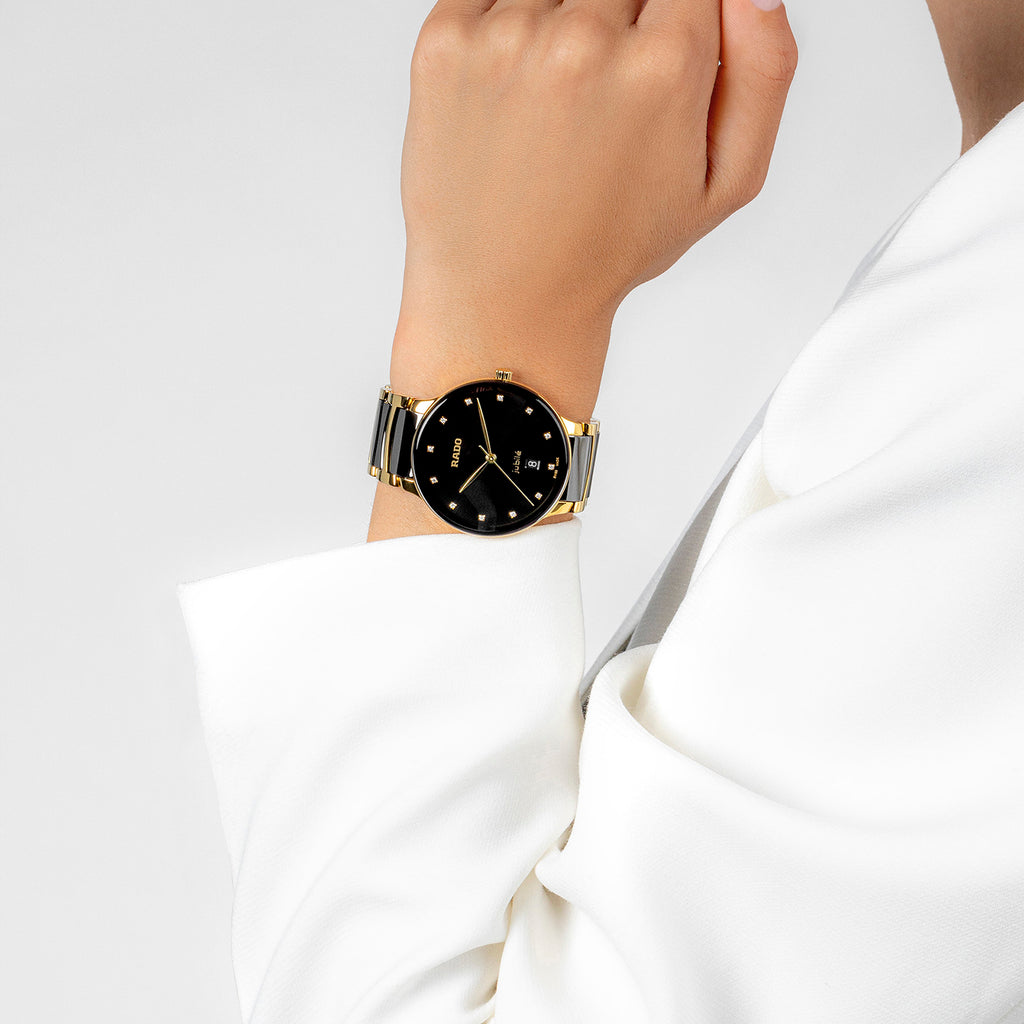 Centrix Unisex Quartz Black Dial Analog Ceramic Watch R30022742