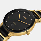 Centrix Unisex Quartz Black Dial Analog Ceramic Watch R30022742