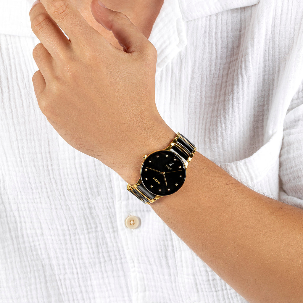 Centrix Unisex Quartz Black Dial Analog Ceramic Watch R30022742