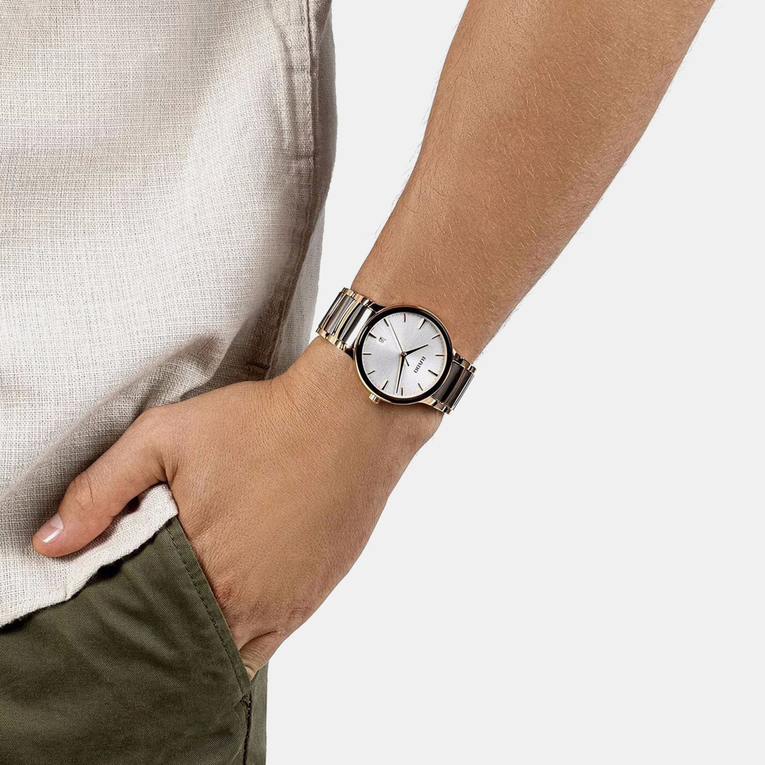 Centrix Unisex Quartz Silver Dial Analog Ceramic Watch R30023012