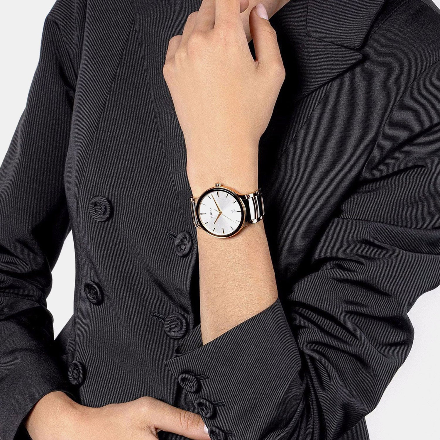 Centrix Unisex Quartz Silver Dial Analog Ceramic Watch R30023012