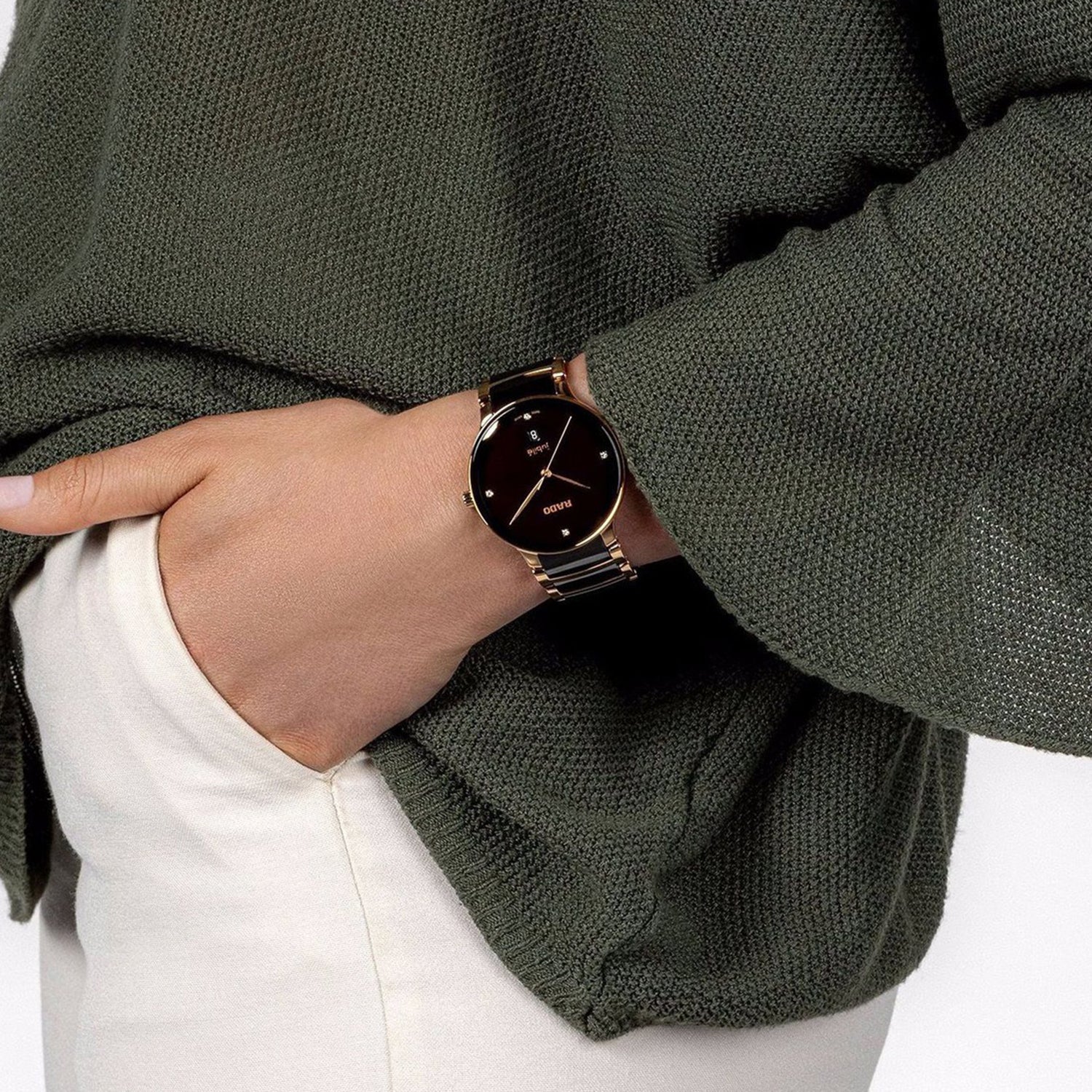 Centrix Unisex Quartz Brown Dial Analog Ceramic Watch R30023712