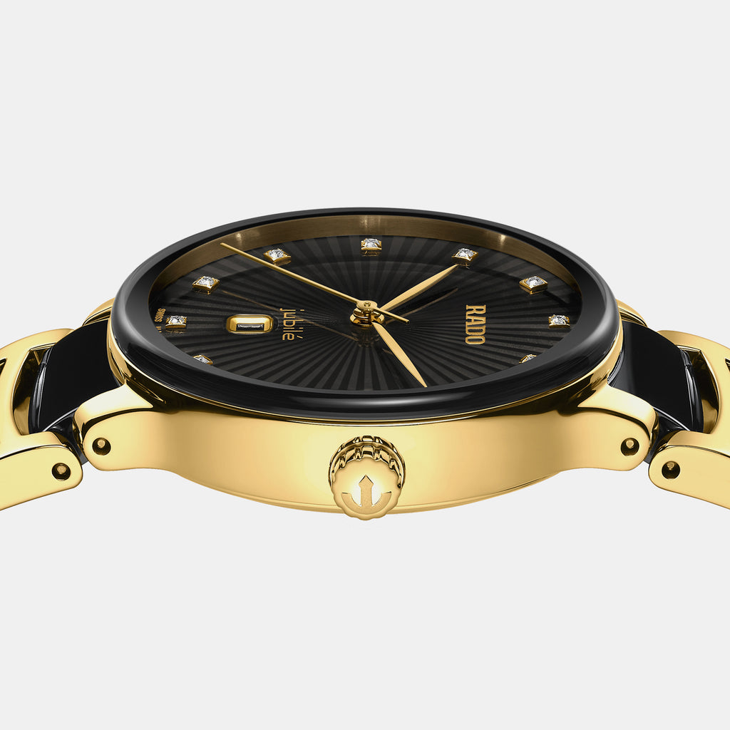 Centrix Women Quartz Black Dial Analog Ceramic Watch R30025742
