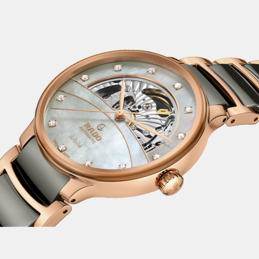 Centrix Unisex Automatic Silver & Rose Gold Dial Analog Ceramic Watch R30028912