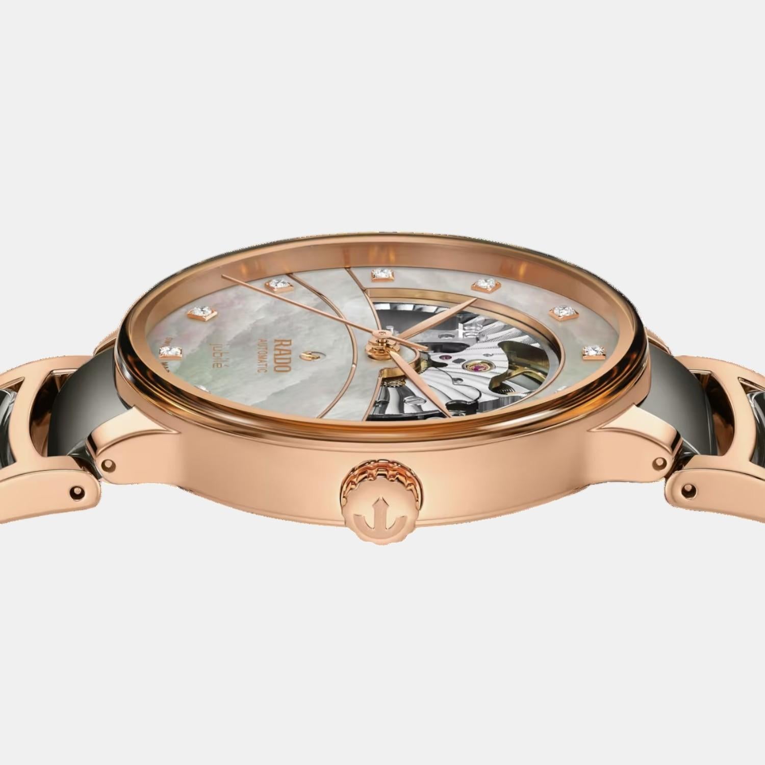 Centrix Unisex Automatic Silver & Rose Gold Dial Analog Ceramic Watch R30028912