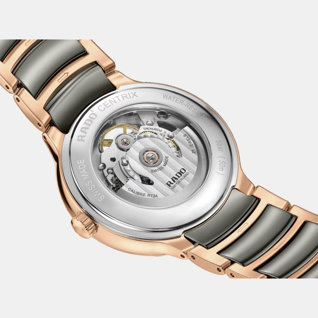 Centrix Unisex Automatic Silver & Rose Gold Dial Analog Ceramic Watch R30028912