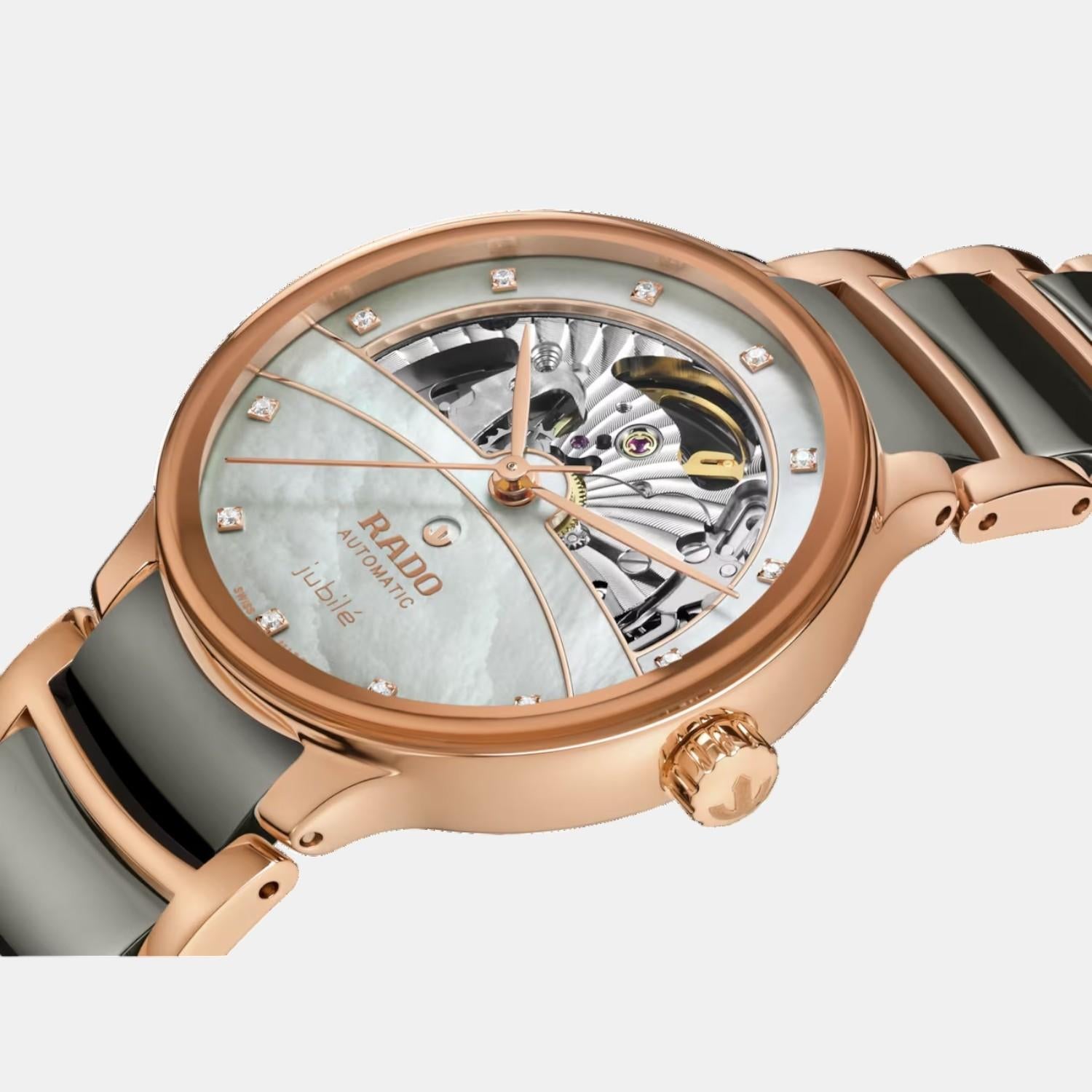 Centrix Women Automatic Silver & Rose Gold Dial Analog Ceramic Watch R30029912