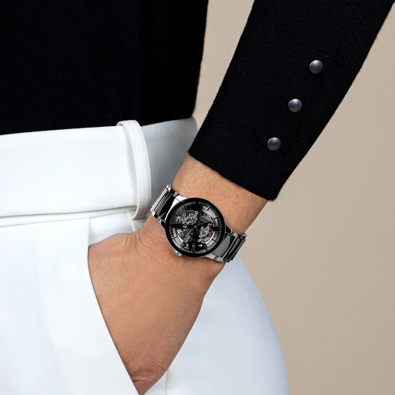 Centrix Unisex Automatic Black Dial Analog Ceramic Watch R30179114