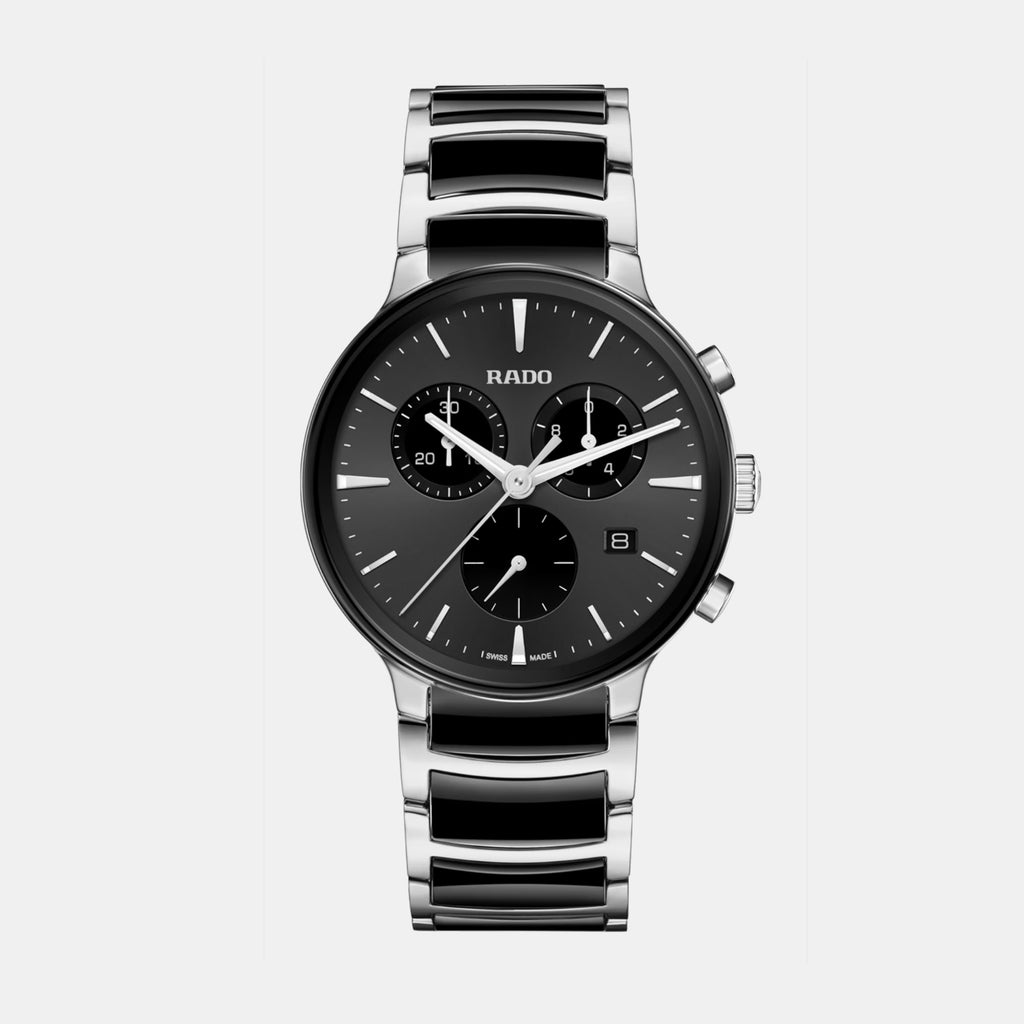 Centrix Men Quartz Black Dial Chronograph Stainless Steel Watch R30210152