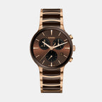 Centrix Men Quartz Brown Dial Chronograph Stainless Steel Watch R30212302
