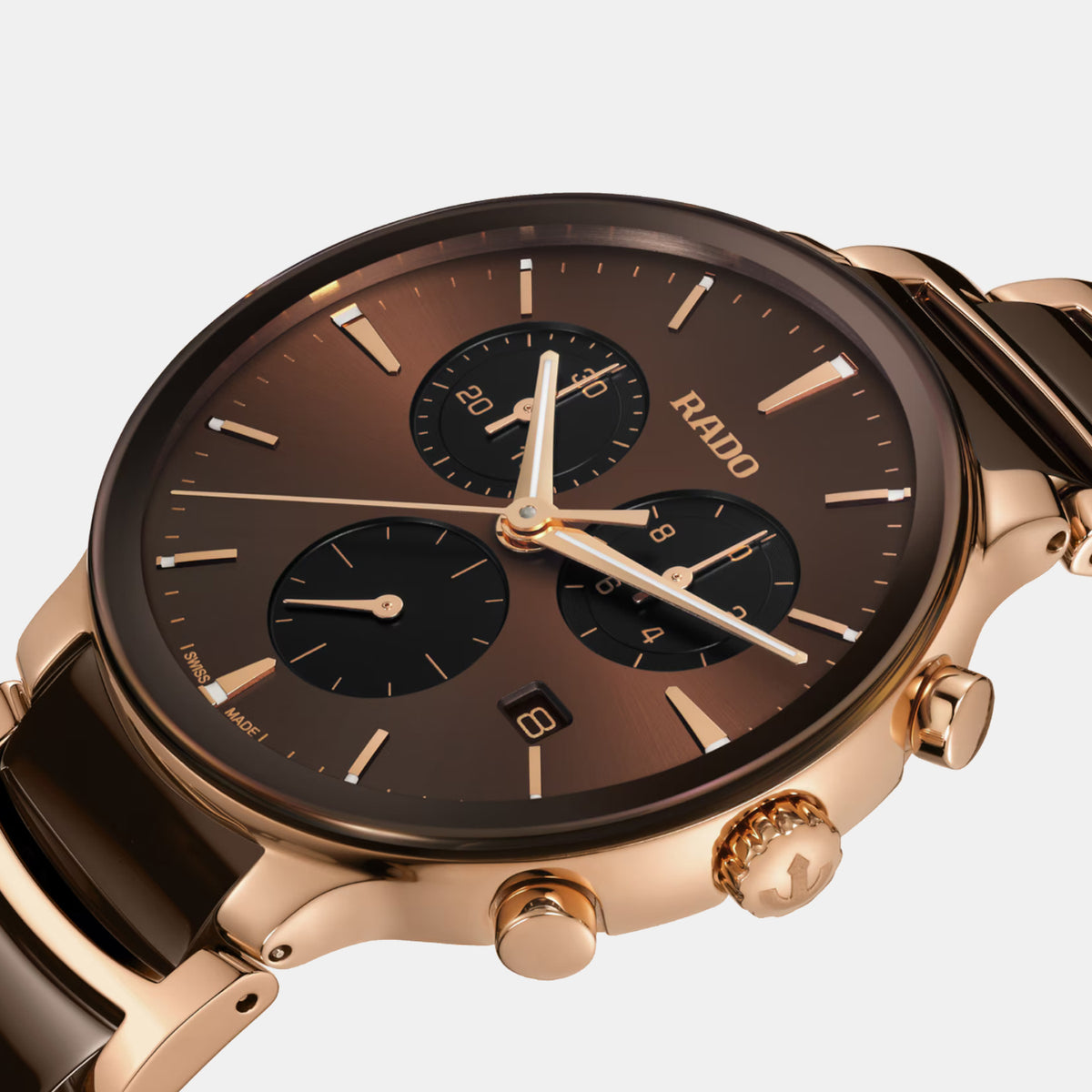 Centrix Men Quartz Brown Dial Chronograph Stainless Steel Watch R30212302