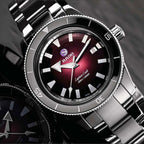 Captain Cook Men Automatic Red Dial Analog Stainless Steel Watch R32105353