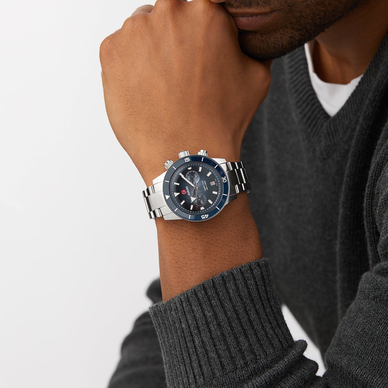 Captain Cook Men Automatic Blue Dial Analog Stainless Steel Watch R32145208