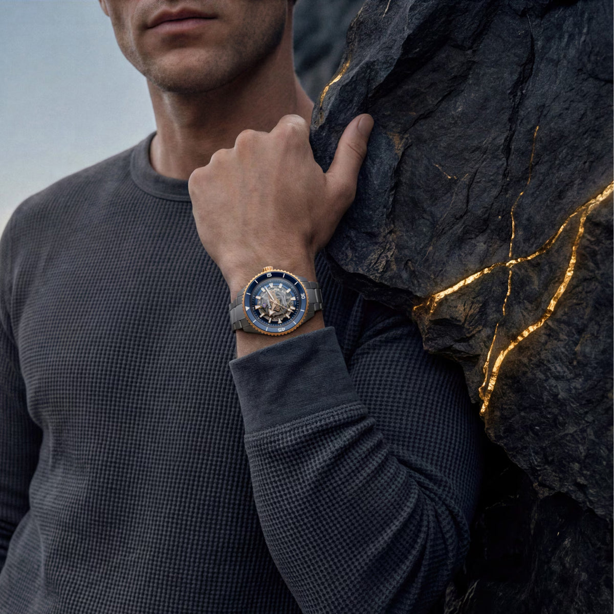 Captain Cook Men Automatic Grey Dial Analog Titanium Watch R32148172