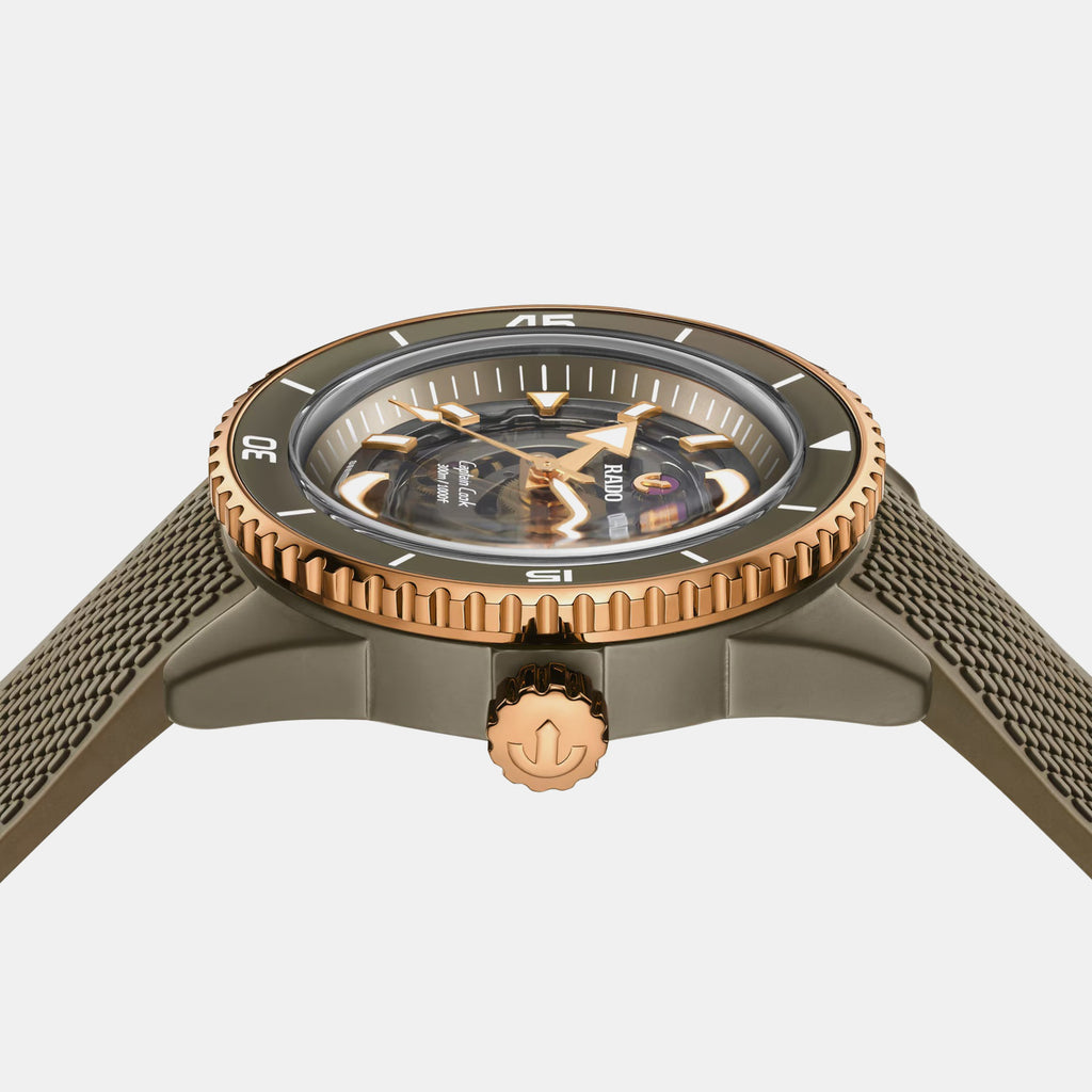 Captain Cook Men Automatic Brown Dial Analog Rubber Watch R32150168